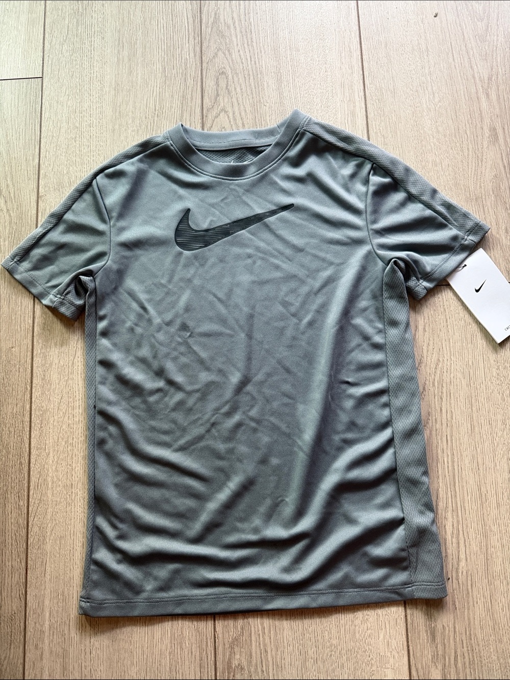 Nike kids Grey Athletic Short Sleeve Tee with Swoosh